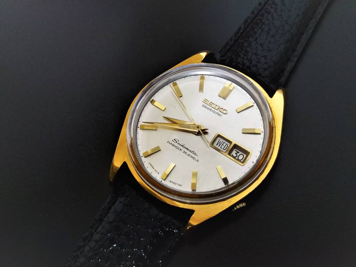 セイコーマチック ウィークデーター SEIKO 64年製⁄稼働 王冠イルカ 