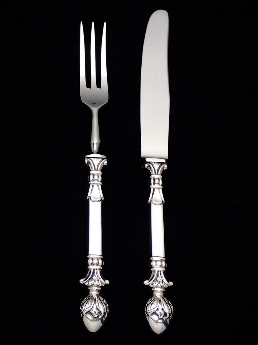 フランス シルバーナイフ2本 白蝶貝 純銀 シルバー950 フランス