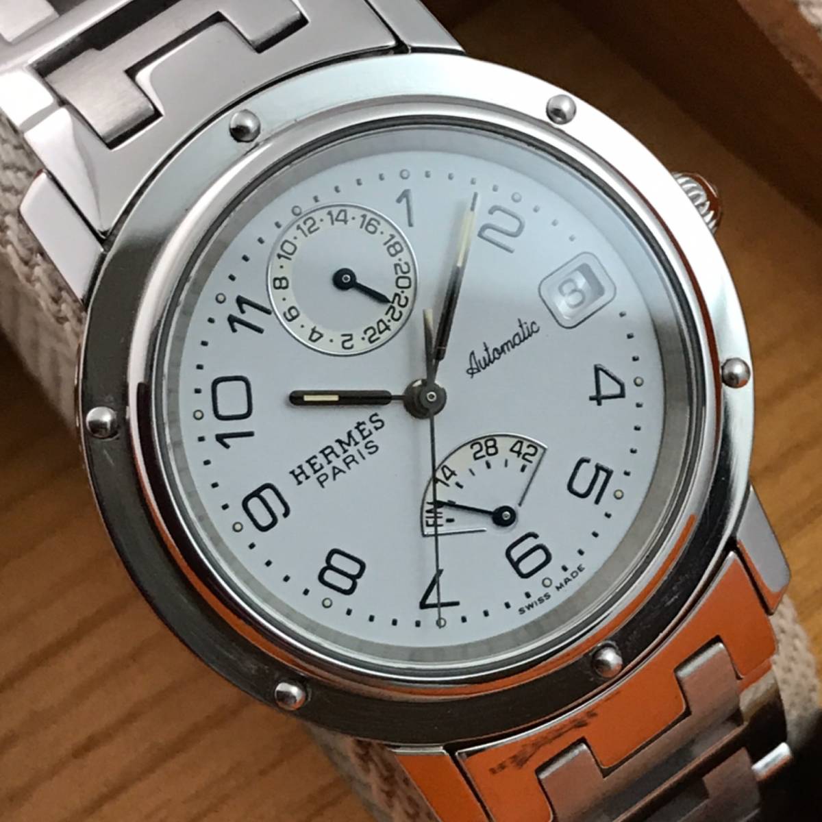 エルメス HERMES ベルト ブラック ウォッチ 腕時計 シルバー 2色 Watch 