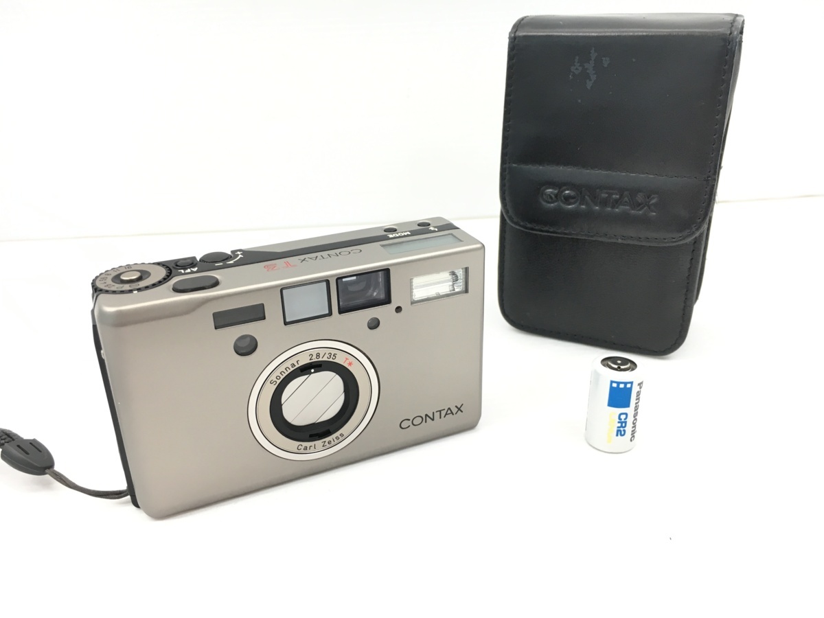 【美品】CONTAX T3　コンタックス　フィルムカメラ　コンパクトカメラ　Sonnar 2.8/35 T*　Carl Zeiss　フィルム35ｍｍ レア 希少品♪2464S_1