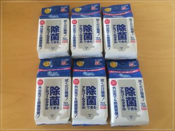［即決あり］ウェットティッシュ アルコール除菌 携帯用 32枚入 6個セット 除菌できるアルコールタオル 高濃度アルコール◆送料660円～