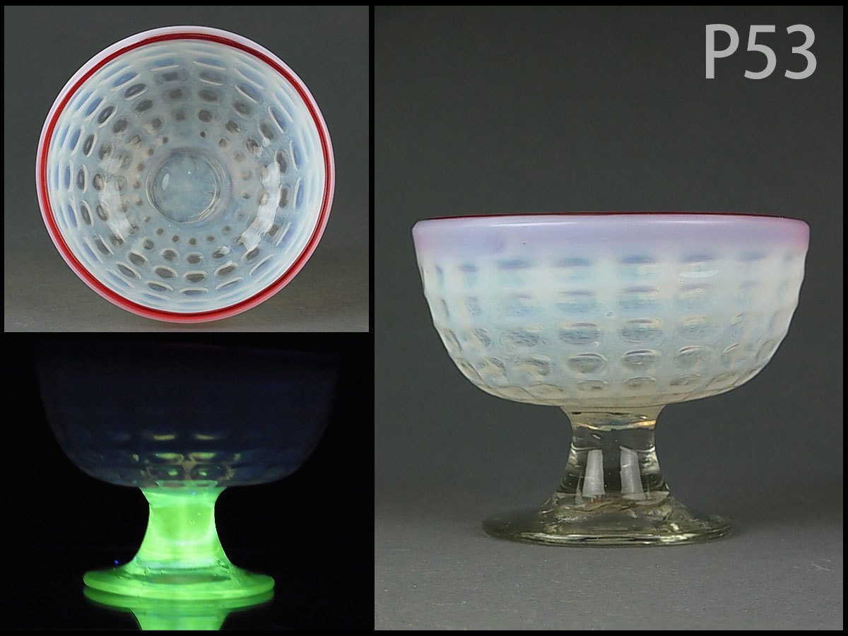メーカー正規品 P53☆大正~昭和初期 金赤縁型吹文碗形氷コップ/ メーカー正規品 P53☆大正~昭和初期 金赤縁型吹文碗形氷コップ/