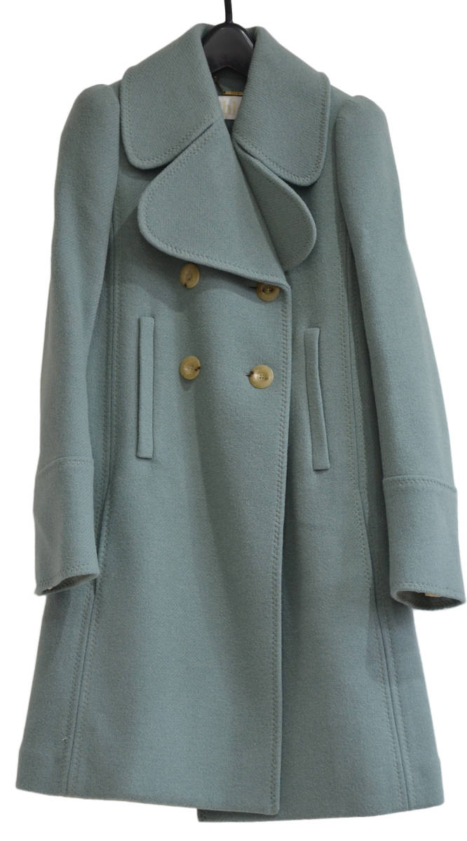 Chloe ダブルブレストコート ウール製ハイネック クロエ 青 Chloé 