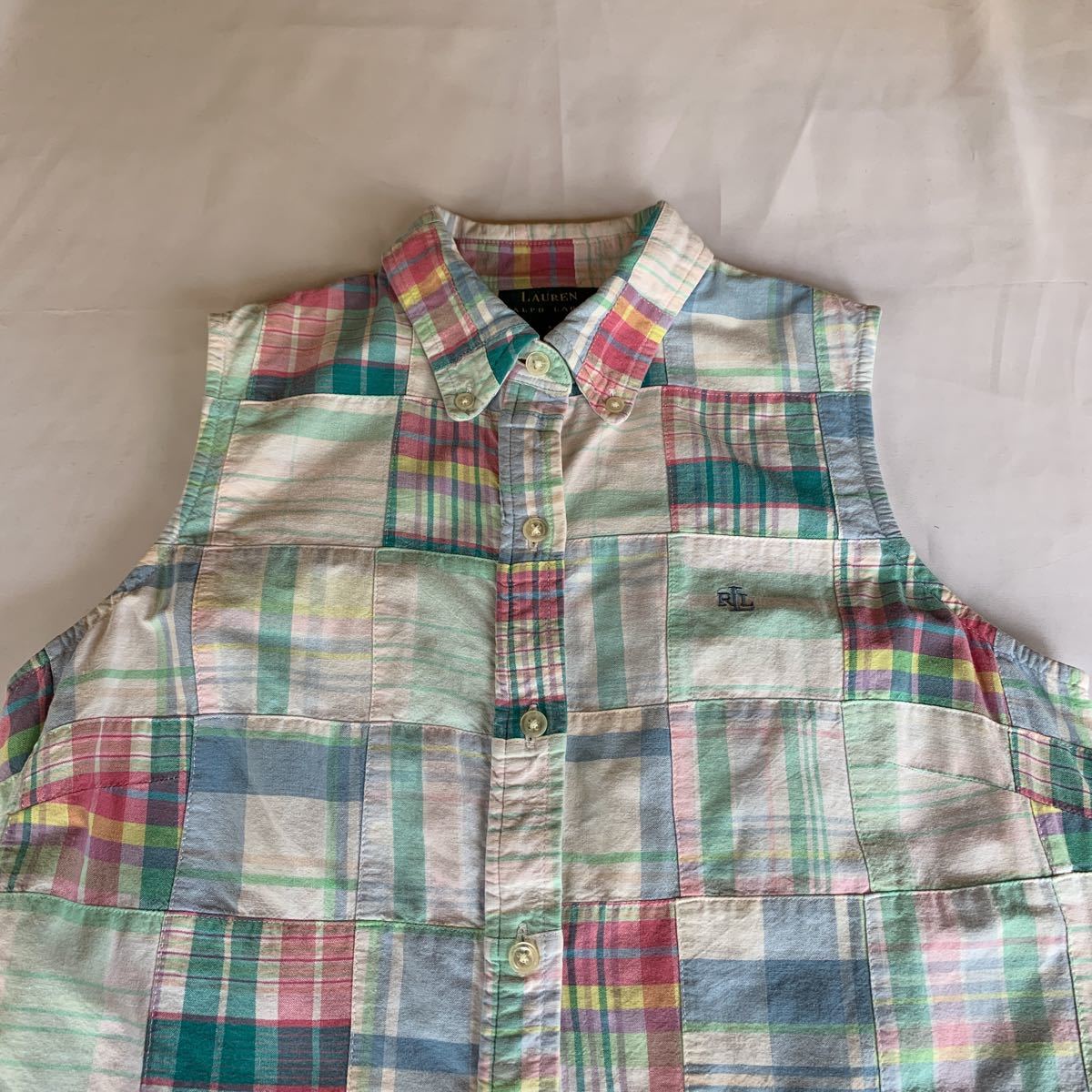 LAUREN INDIA MADRAS PATCHWORK DRESS RALPH LAUREN ローレン インド 