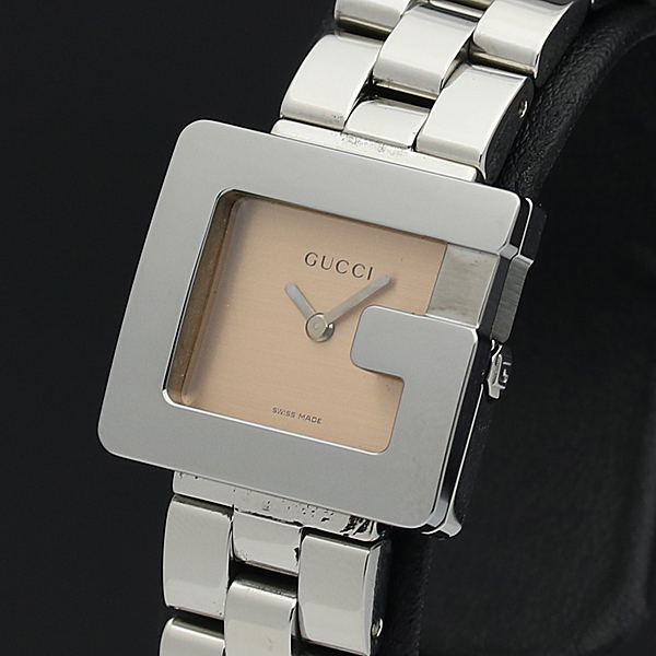 1円★保証書付◎良品/稼働【GUCCI/グッチ】Gマーク/Gスクエア　3600L　ピンク文字盤　QZ　箱有　レディース腕時計　051AE638 グッチ gucci Gフレーム（腕時計）の通販 | GINZA LoveLove（ラブラブ）
