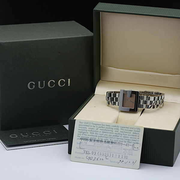 1円★保証書付◎良品/稼働【GUCCI/グッチ】Gマーク/Gスクエア　3600L　ピンク文字盤　QZ　箱有　レディース腕時計　051AE638 グッチ gucci Gフレーム（腕時計）の通販 | GINZA LoveLove（ラブラブ）
