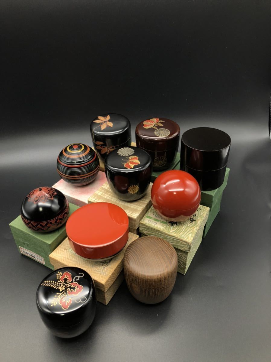 茶道具 棗 共箱 漆芸 大棗 蒔絵 棗・茶入 月秋草蒔絵乾漆大