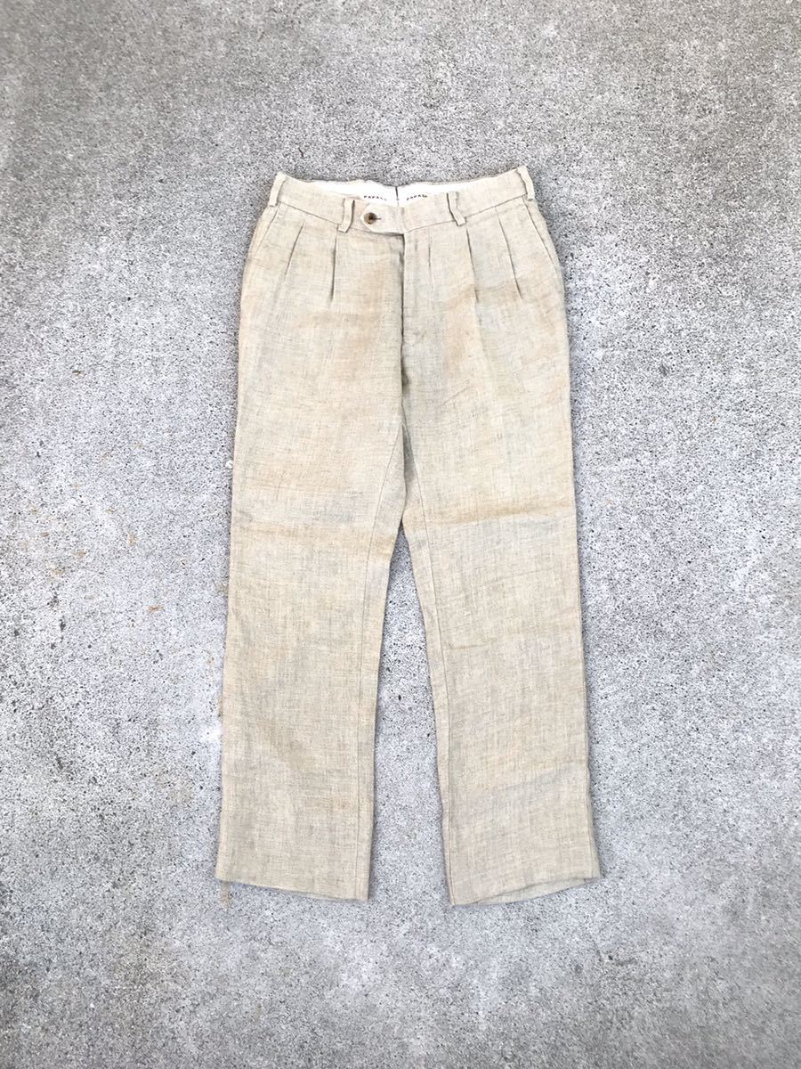 新品同様 Papas+ イタリア産[LEOMASTER社]生地使用 2タック入り リネン 