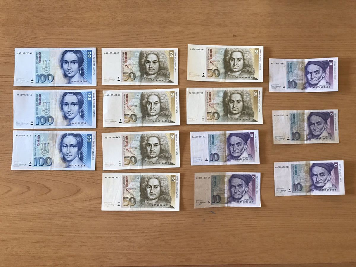 ドイツ旧紙幣セット 10, 20, 50, 100 計360マルク 追加1枚 旧ドイツ