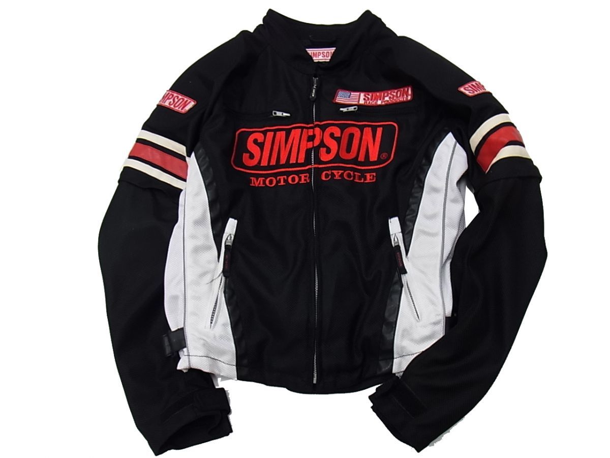 驚きの破格値，限定セール 1円 シンプソン ライディングジャケット 2way 長袖 半袖 SIMPSON ライダースジャケット メンズ バイカー メッシュ アウター(Lサイズ)｜売買されたオークション情報、yahooの商品情報をアーカイブ 男性用