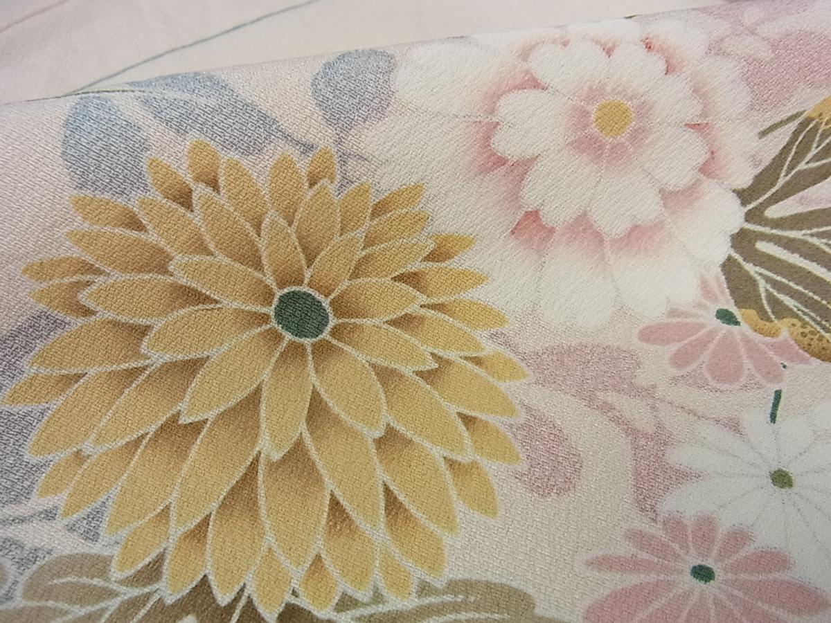 ベストストア日本一受賞店！■花美人着物■訪問着　友禅　作家物　草花文　たたき染め　逸品g746_6