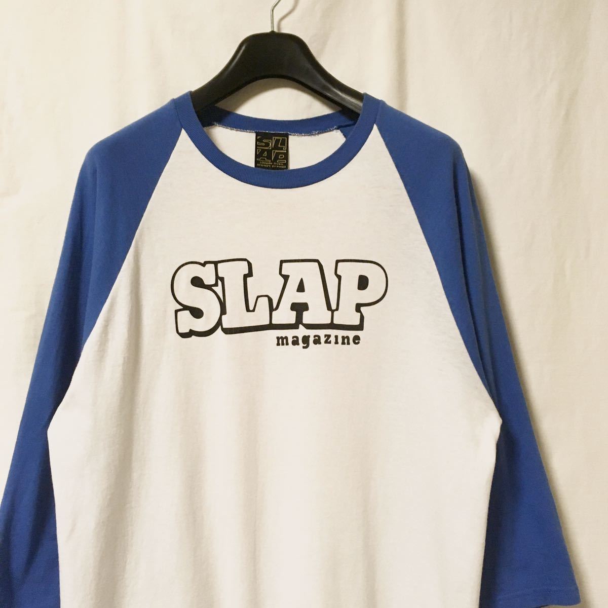 90s SLAP MAGAZINE ビンテージ ラグランスリーブTシャツ】スラップ 