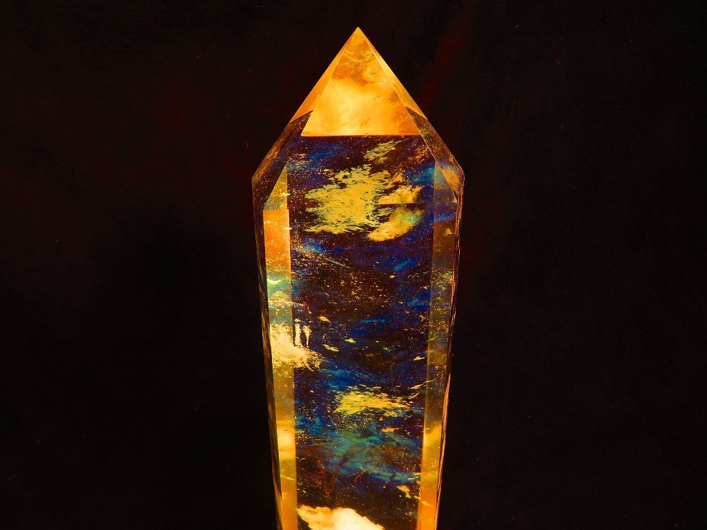シトリン 黄水晶 天然石 天然 AAAA級☆天然シトリン水晶六角柱 六角柱
