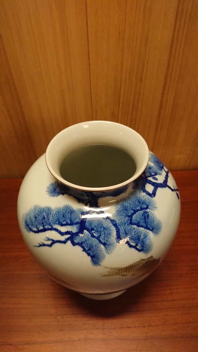 未使用⁄特価❕深川製磁⁄オールド深川⁄染付松鯉絵⁄花瓶⁄1点 壷⁄花