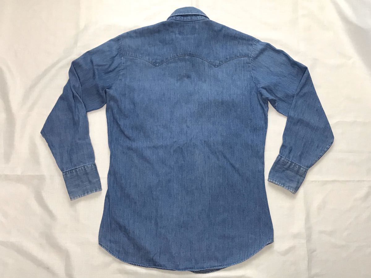 70sビンテージ LEVIS デニム ウエスタンシャツ USA製 オレンジタブ