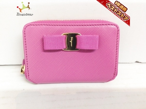  サルバトーレフェラガモ SalvatoreFerragamo コインケース ヴァラ レザー ピンク ラウンドファスナー 財布(女性用財布)｜売買されたオークション情報、yahooの商品情報をアーカイブ公開 - オーク 服飾小物
