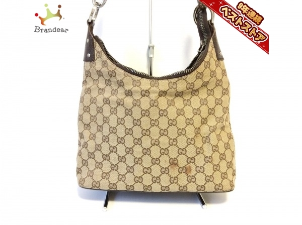 グッチ GUCCI ショルダーバッグ 115003 GG柄 ジャガード×レザー ライトブラウン×ダークブラウン バッグ