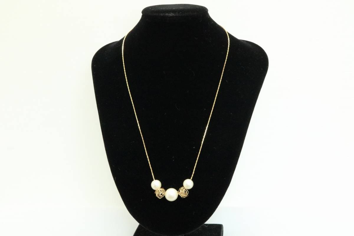 T921 コットンパール風 ビーズ ワイヤーボール ネックレス ゴールドカラー 送料全国一律198円 ネックレス ペンダント 売買されたオークション情報 Yahooの商品情報をアーカイブ公開 オークファン Aucfan Com