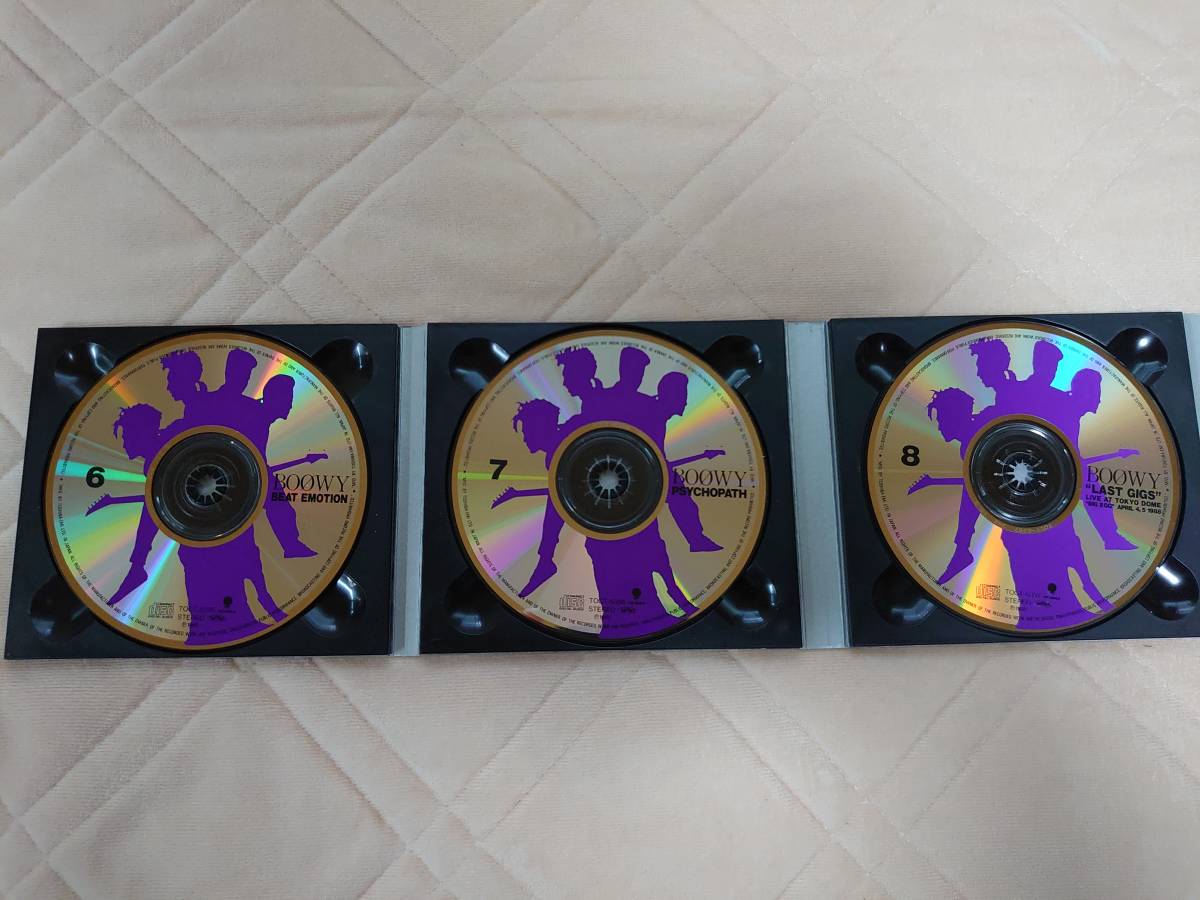 ミニボトル6本セットジャンク品 BOOWY complete CD-BOX 白盤 10枚組 中古品 1991年 コンプリート