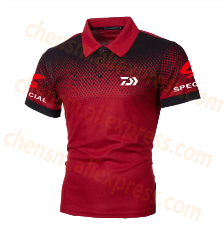 ダイワ Tシャツ　新釣りポロティークイックドライ　 通気性スポーツ屋外の男性の服 　釣り半袖トップ _2