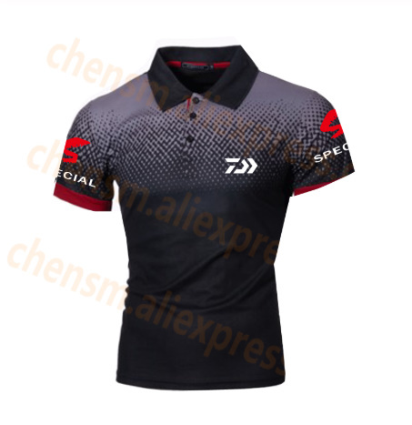 ダイワ Tシャツ　新釣りポロティークイックドライ　 通気性スポーツ屋外の男性の服 　釣り半袖トップ _4