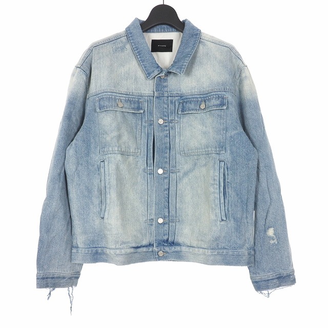 赤字超特価，新作 スタンプド STAMPD Stockton Denim Jacket デニムジャケット ブルゾン Gジャン デストロイ加工 M インディゴ SLA-M1332JK(Mサイズ)｜売買されたオークション情報、yahooの商品情報をアーカイブ公開 - オー ジージャン