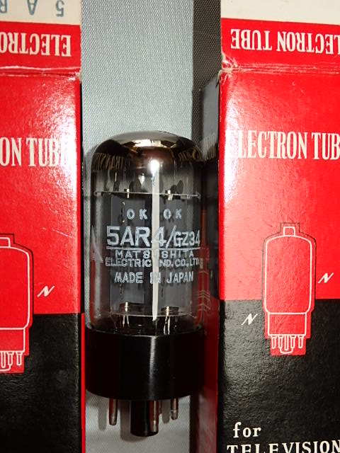 ★真空管 整流管 5AR4GT/GZ34 松下 箱入　同ロット （ジャンク品）オブジェ、研究用：2本★_4