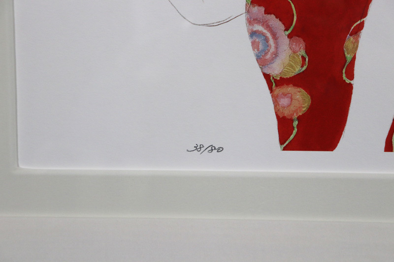 天野喜孝　直筆サイン版画　ファイナルファンタジー 真作】【WISH】天野喜孝「佇む-たたずむ-」シルクスクリーン 証明書