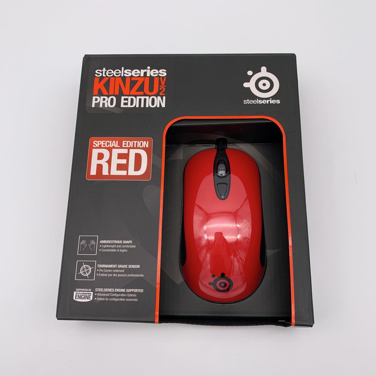 新品 未開封 SteelSeries kinzuV2 pro edition RED 赤 ゲーミングマウス 女性 小さい