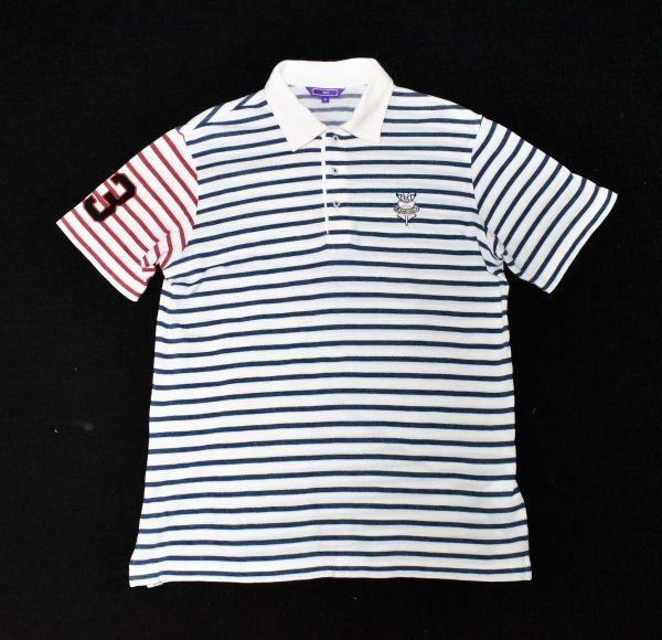 定番人気，得価 BEAMS GOLF ビームスの白ベースの片側袖赤 青ボーダー綿のポロシャツM(シャツ)｜売買されたオークション情報、yahooの商品情報をアーカイブ公開 - オークファン シャツ