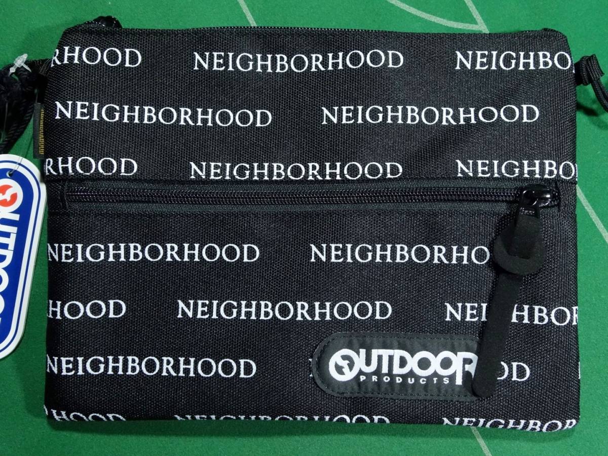 □NEIGHBORHOOD x OUTDOOR PRODUCTS コラボ ロゴ総柄 サコッシュ E 