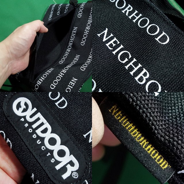 □NEIGHBORHOOD x OUTDOOR PRODUCTS コラボ ロゴ総柄 サコッシュ E 