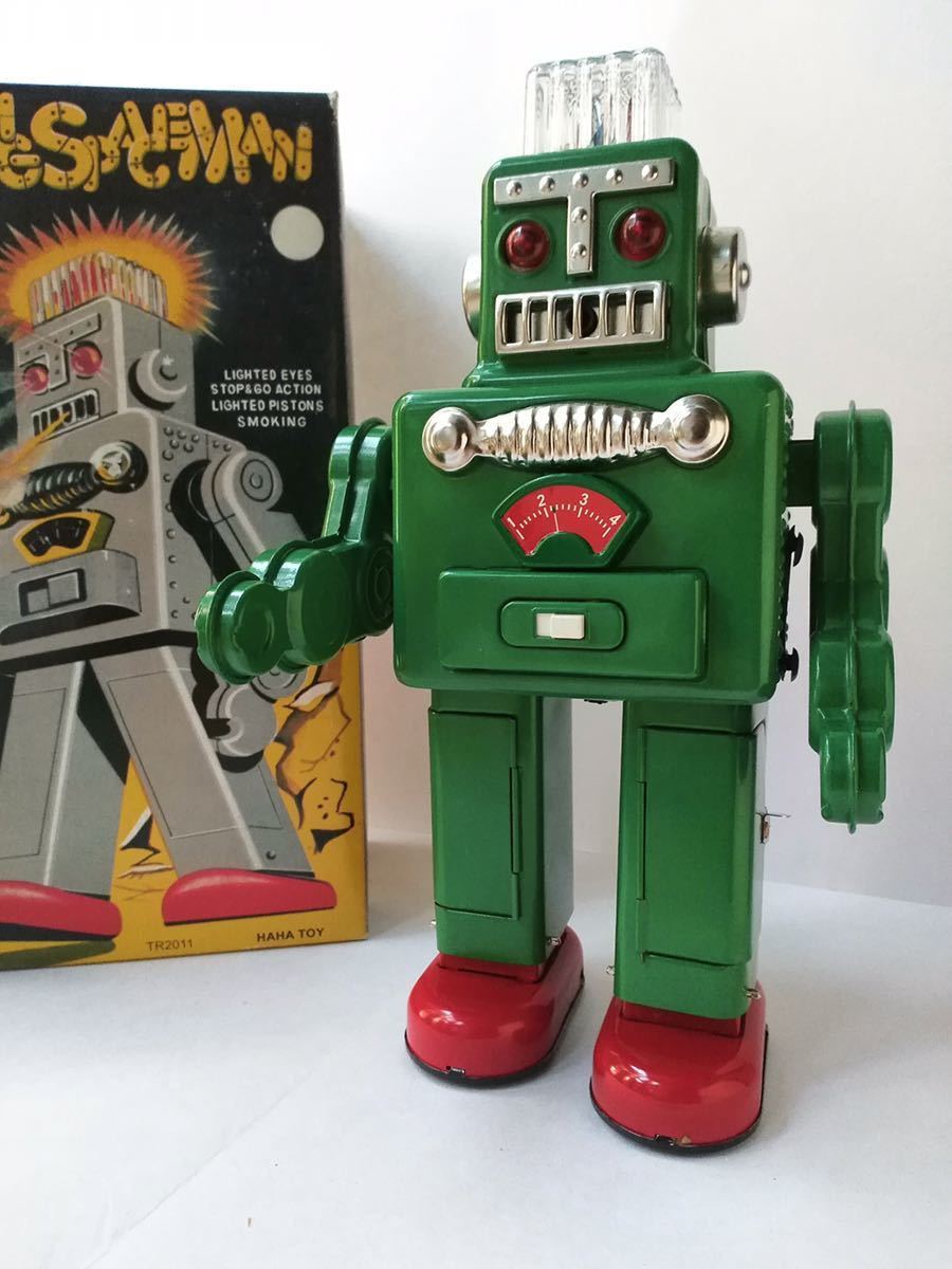  ブリキ 復刻版 SMOKING SPACEMAN グリーン 完品 電動ロボット 珍しい 緑 グリーン(ロボット)｜売買されたオークション情報、yahooの商品情報をアーカイブ公開 - オークファン ロボット