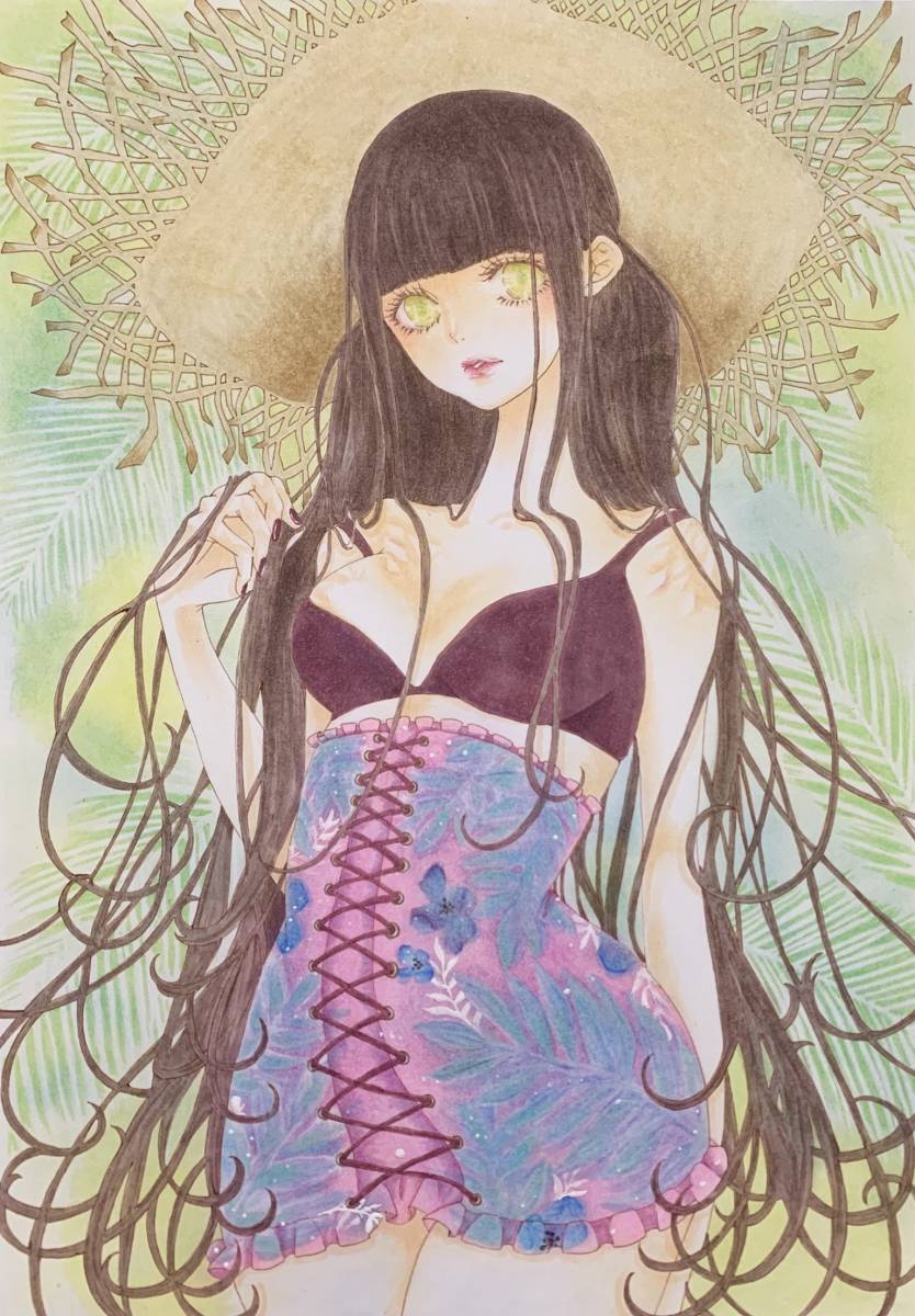オリジナルイラスト アナログ 夏 麦わら帽子 女の子 水着 手描きイラスト 売買されたオークション情報 Yahooの商品情報をアーカイブ公開 オークファン Aucfan Com
