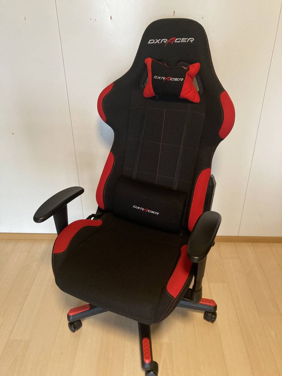 美品　中古　DXRACER デラックスレーサー　フォーミュラシリーズ　ゲーミングチェア　グラック×レッド　メッシュカバー付き
