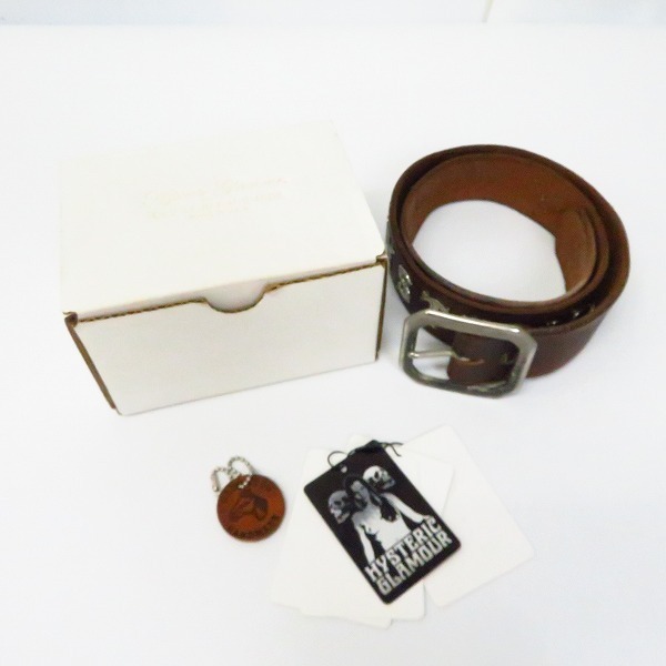 ⭐️HYSTERIC GLAMOUR x OLD STUDSベルト⭐️ブラウン⭐️S 極美品⭐️HYSTERIC GLAMOUR コレクション x OLD STUDS⭐️ブラウン