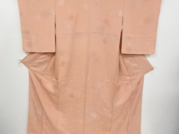 宗sou 宗 格子に花唐草模様小紋着物中古着 : お sou::お茶道具