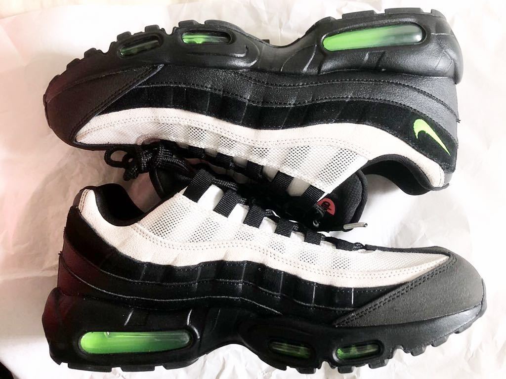【SALE，新品】 タグ付き NIKE airmax 95 ESSENTIAL 28.0cm ナイキ エアマックス95 エッセンシャル ブラック エレクトリックグリーン(28.0cm)｜売買されたオークション情報、yahooの商品情報をアーカイブ公開 - オークフ 28.0cm