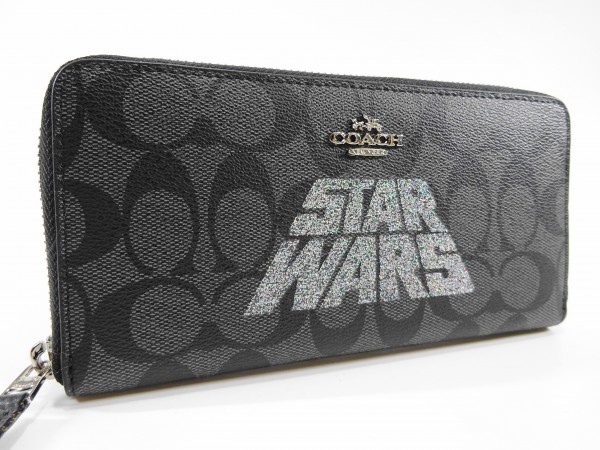 新品 同様 未使用 COACH コーチ ジッピー ウォレット 長財布 ブラック スターウォーズ レディース メンズ 両方OK 参考定価2.5万円（112）ｄ