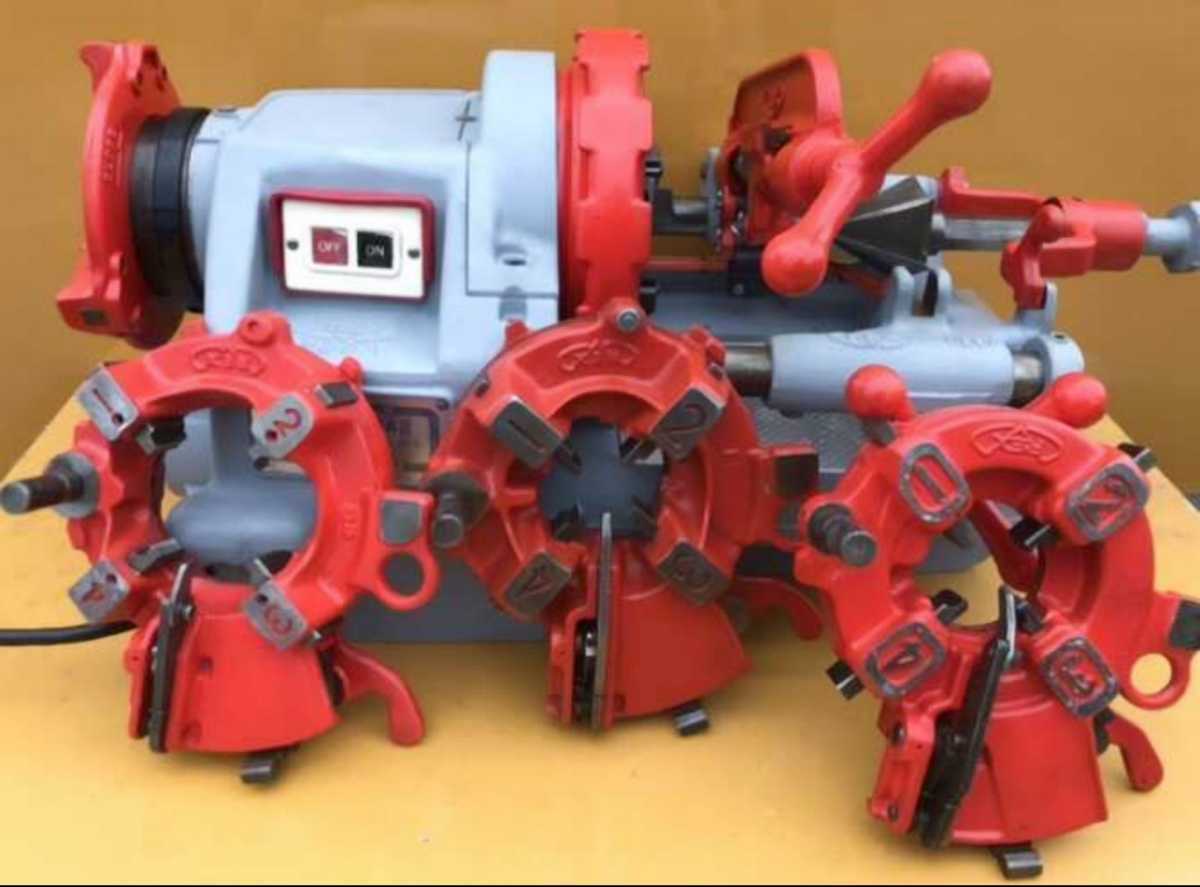 REX レッキスねじ切り機 N80AⅢ パイプマシン ダイヘッド3個付き