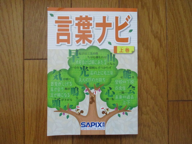 言葉ナビ サピックス 下巻 書き込み無し 範囲表付き 上巻 SAPIX 赤 