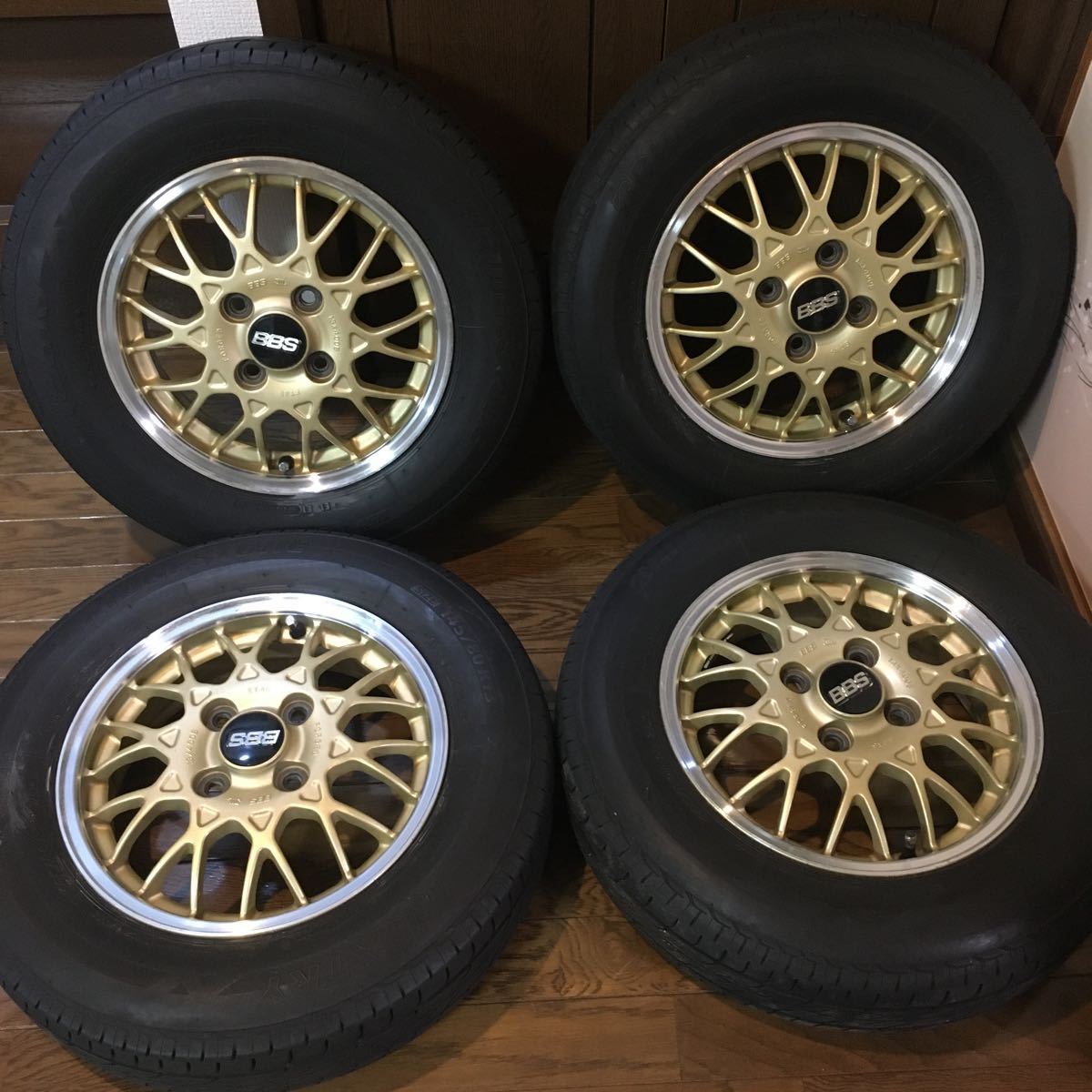 BBS スバル ヴィヴィオ 純正 pcd 100 4.0 j +45 4穴 ゴールド 145 
