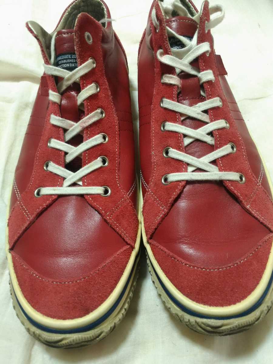 Spinglemove Tk スピングルムーブ タケオキクチ コラボ レザースニーカー L 日本製 赤 27 5cm 売買されたオークション情報 Yahooの商品情報をアーカイブ公開 オークファン Aucfan Com