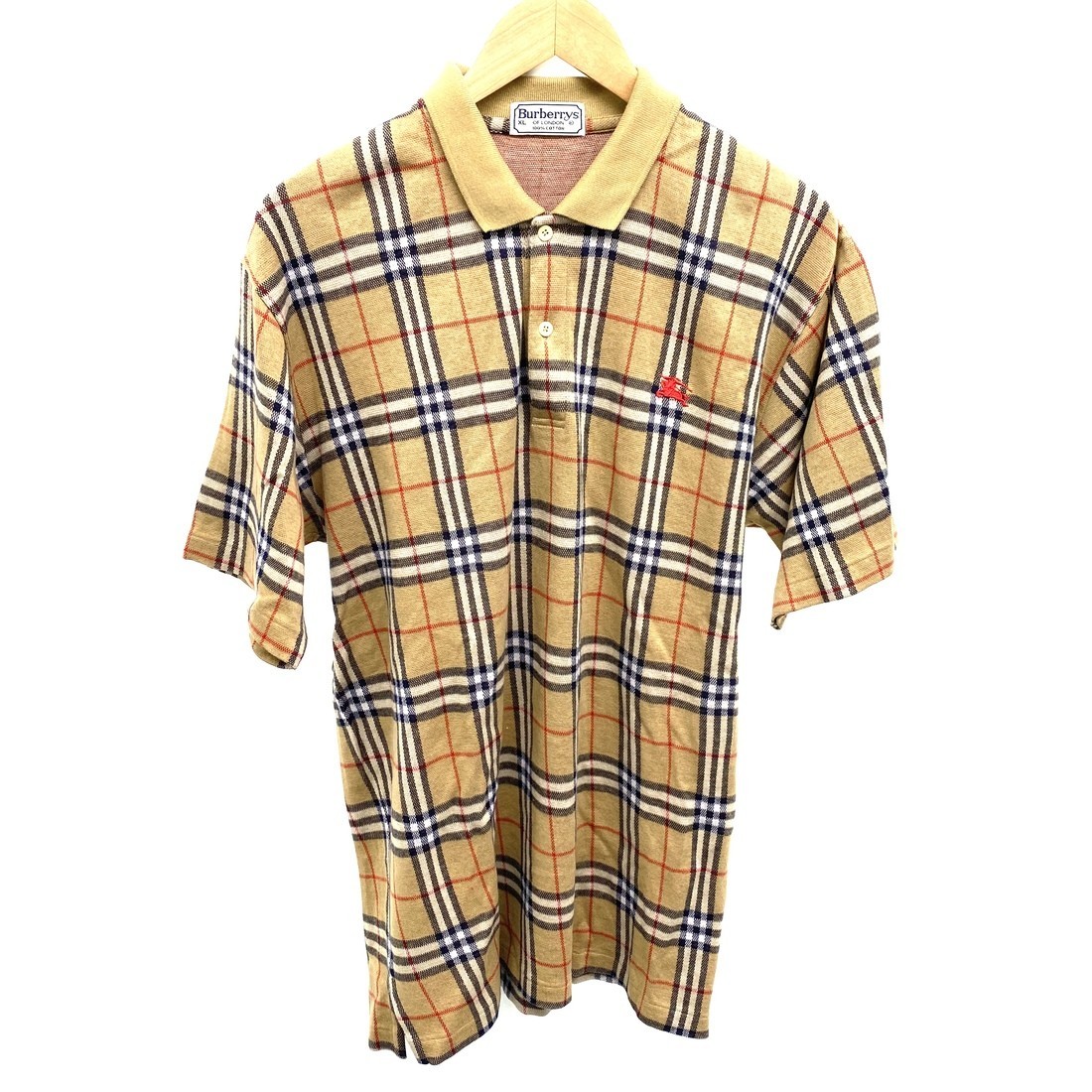 Burberrys バーバリーズ メンズ ポロシャツ ノバチェック 半袖 XL/LL ベージュ コットン100% 87895(半袖シャツ ...