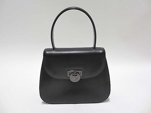 ジバンシィ】ナイロン レザー ロゴ ハンドバッグ 黒 ブラック GIVENCHY 
