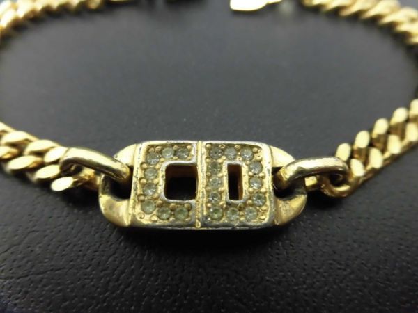ty236【♪】Christian Dior　クリスチャンディオール　ブレスレット　ヴィンテージ　CDマーク　ゴールドカラー　アクセサリー