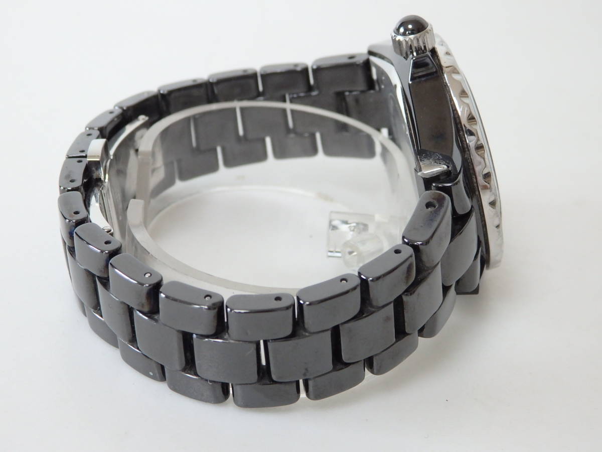 セラミック TECHNOS CERAMIC ・クォーツ腕時計 テクノス | メンズウォッチ 加坪屋（かつぼや） グレーガンメタ・セラミック 男女兼用時計 J12 男性用腕時計 新型と旧型の違い クロノグラフ J12, ブラック