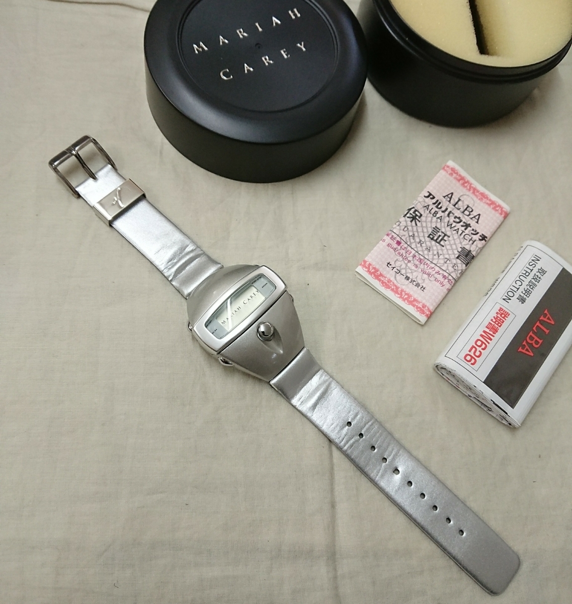 SEIKO ALBA SPOON Y2K シルバー 布製 メンズ 時計 新品電池 SEIKO ALBA