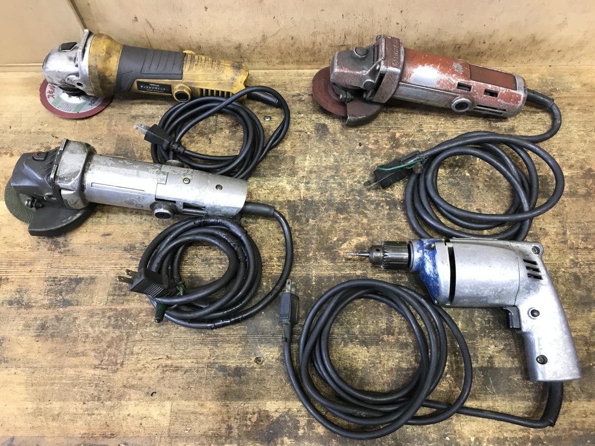 現場工事　内装用セット　電動工具 ◇HITACHI他 電動工具4個 100V Z050705 A1A5-3 ◇小林機械◇ 2026年