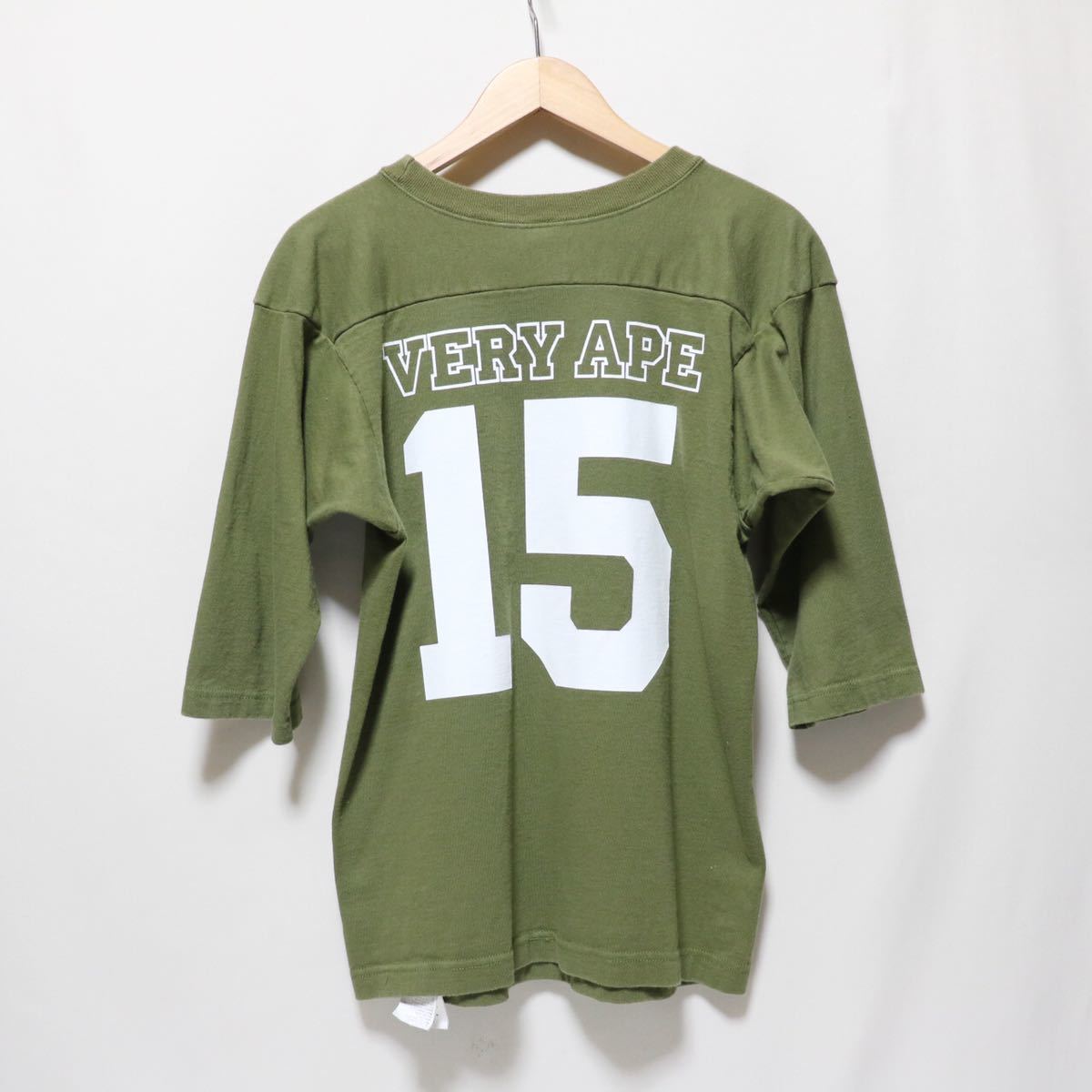 a bathing ape × champion/very ape/ナンバリング/カレッジロゴ/五分袖 